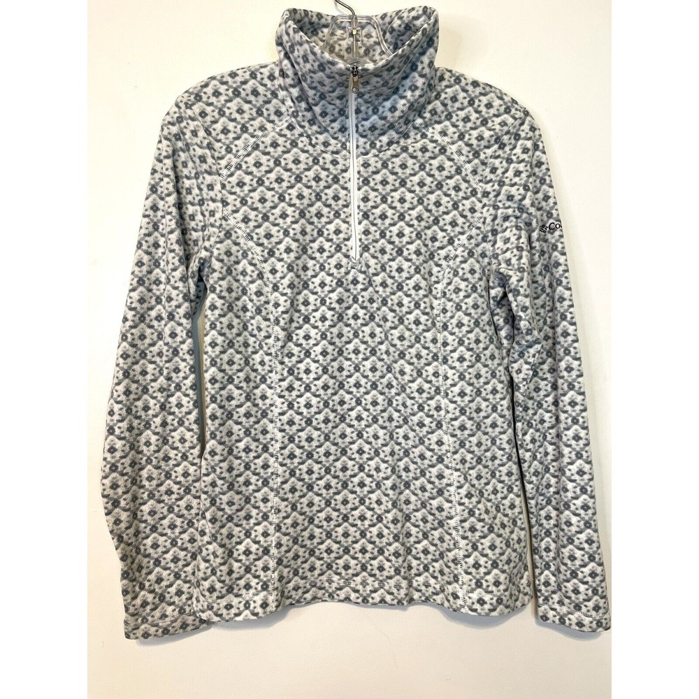Columbia Sweater Womens Size Small 1/4 Zip Fleece Long Sleeve Floral